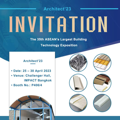 Neueste Unternehmensnachrichten über Wir nehmen an Architect'23 - der 35. Bautechnologieausstellung des Aseans in Thailand teil.