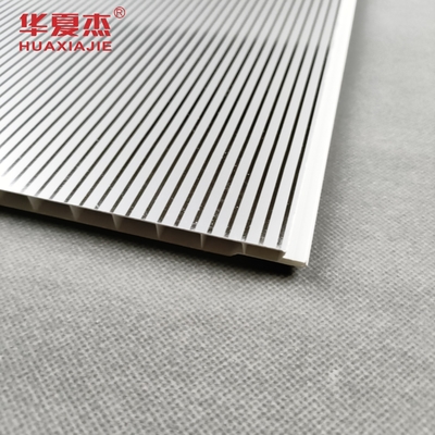 Hochglanz-PVC-Wandplatte Silberstreifen-Deckenplatte Modernes Design Innenraum