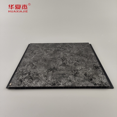 Hochglanz schwarzes Panel mit Sliver Halo Muster PVC Wandplatten Luxus Design PVC-Platte für die Wohnkultur