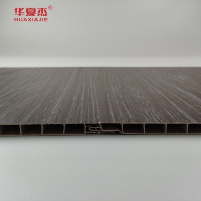 Großhandel Dunkelholz-PVC-Wandplatten Feuchtigkeitsfeste PVC-Deckenplatten Bürodekoration