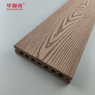 Anti-UV-Decking-Fliesen Holzkorn Wpc Außendecking-Boden Co-extrudiert Hohldeck