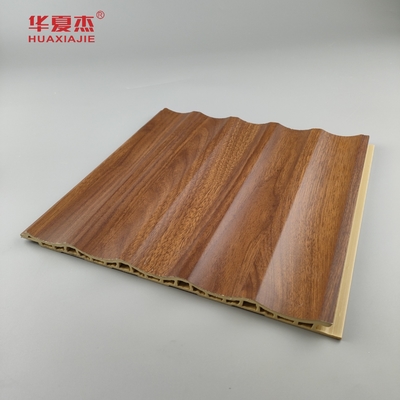 Lamierte Wpc-Wandplatte Fluted Pvc-Platte Weiße Holzgetreide Wpc-Platte Wohn- / Büro-Dekoration