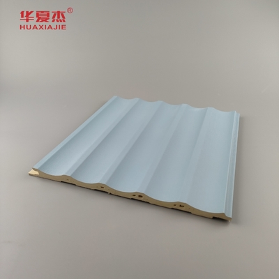 Lamierte Wpc-Wandplatte Fluted Pvc-Platte Grün Blau Gebäude Dekoration