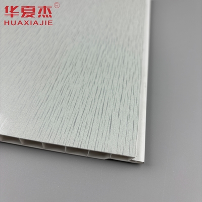 Hot Stamping PVC-Wandplatte Graue Grundplatte mit silbernem Metallmuster Deckenplatte PVC für Wohnzimmerdekoration