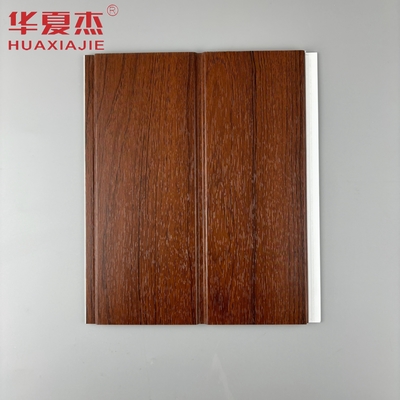 U-förmige PVC-Wandplatten aus rotem Holz Feuchtigkeitsdichte PVC-Deckenplatten für Wohnzimmerdekoration