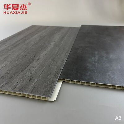 Qualität Großhandel Dunkelgrauer PVC-Marmorwandplatten mit Holzkörnern Oberfläche wasserdicht für die Innendekoration Fabrik